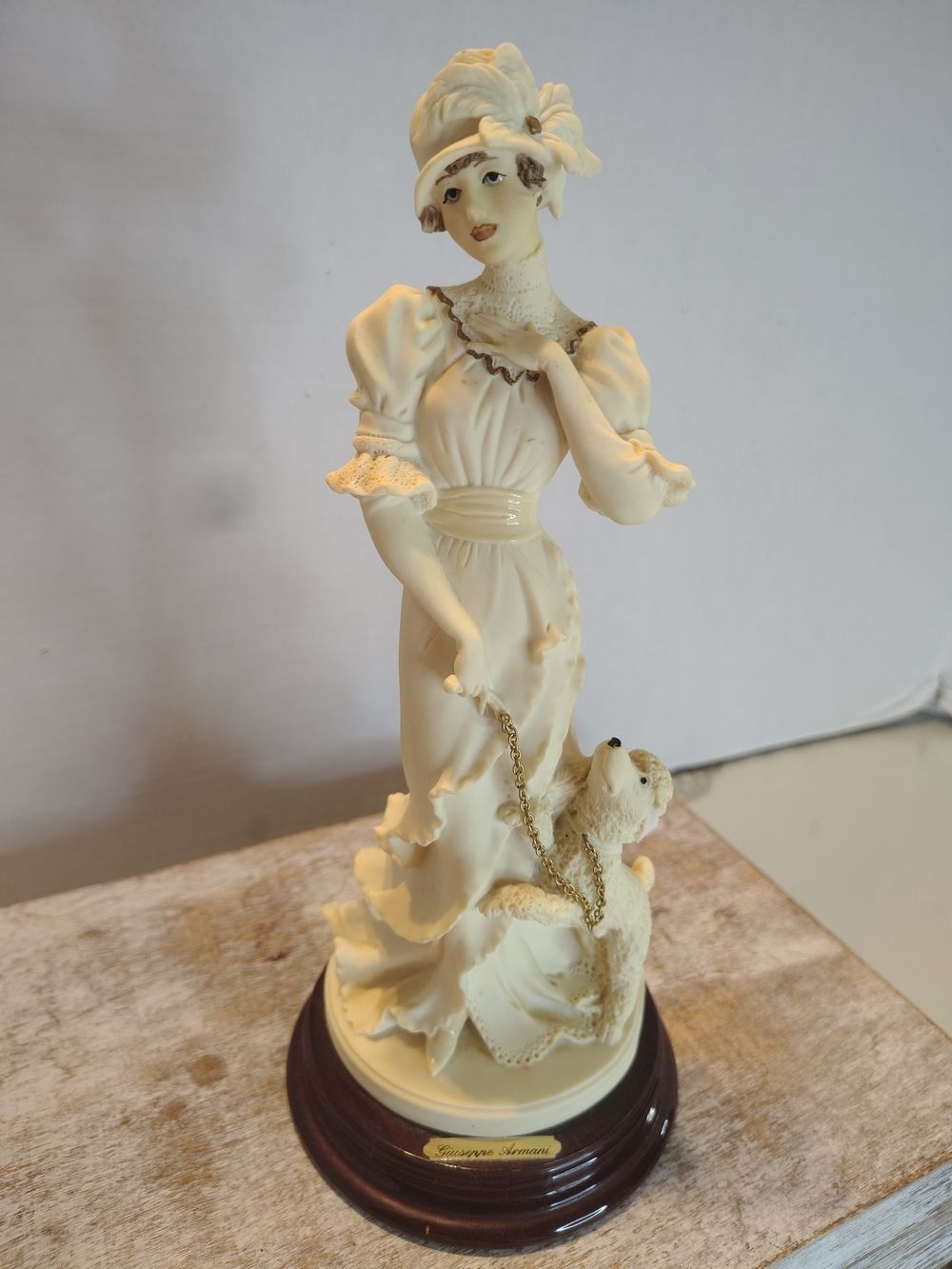 Giorgio Armani Cream Lady Figurine with Poodle Dog Accent
